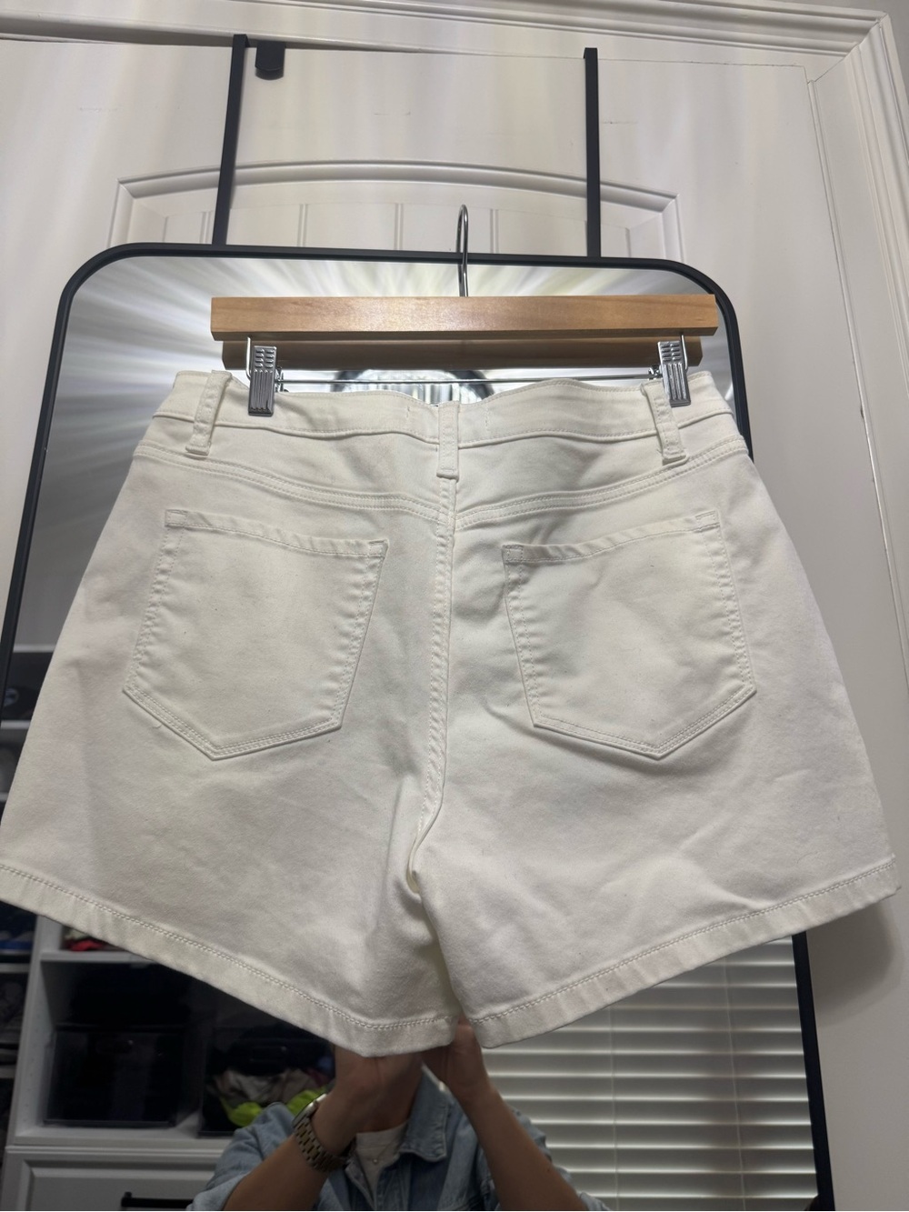 Zenana Outfitters White High-Rise Cotton Jean Shorts